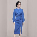 長袖フロントスリットスカートセットアップ ■ スカート すかーと Skirt スカート ミディアム 膝丈 ひざ丈 膝上 ひざ上 膝下 ひざ下