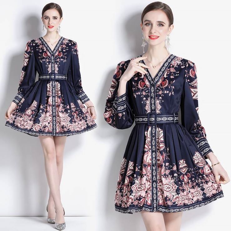 オープンカラー花柄ミニワンピース ■ ワンピース 結婚式 ドレス 結婚式 二次会 入園式 卒業式 大人 上品 入学式 OL レディース 春 夏 秋 冬