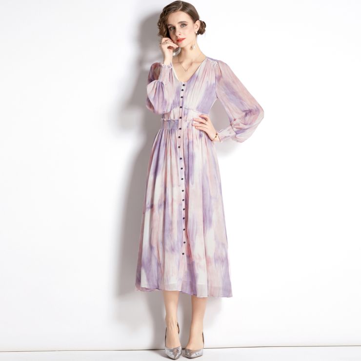 フロントボタンシフォンワンピース ■ ワンピース 結婚式 ドレス 結婚式 二次会 入園式 卒業式 大人 上品 入学式 OL レディース 春 夏 秋 冬