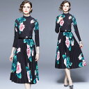 薔薇ニットプリーツスカートツーピース ■ ワンピース ドレス ドレス 二次会 結婚式 大人 上品 入園式 卒業式 入学式 OL レディース 春 夏 秋 冬