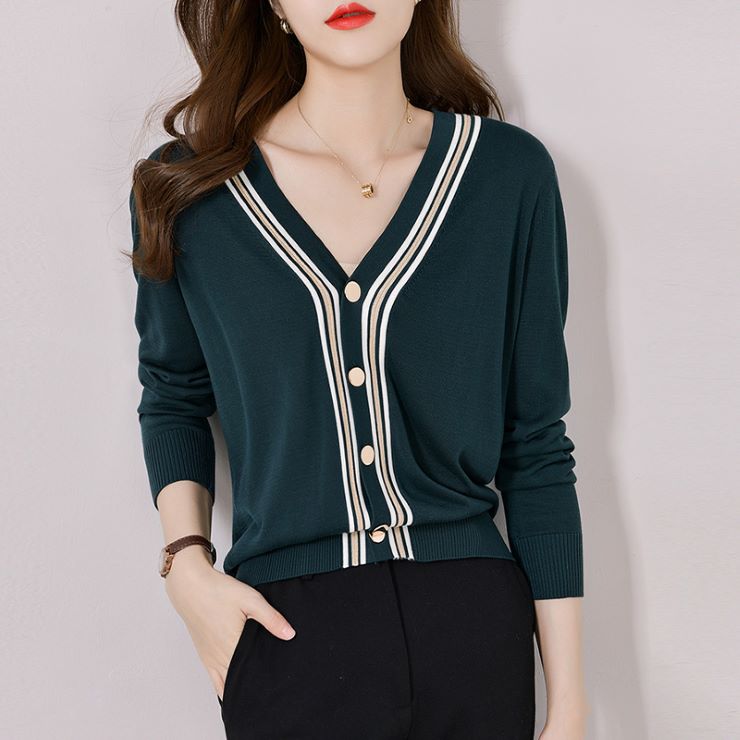 細身シルエットVネックカーディガン ■ カーディガン カーデガン カーディガン・ボレロ Cardigan トップス トッパー 羽織り ニット レディース 春 夏 秋 冬