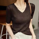 5分袖Vネックニット ■ ニット Knit トップス セーター Sweater