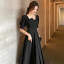 アシメデザインフレアワンピ-ス ■ パーティードレス 結婚式 ワンピース フォーマル 披露宴 卒業式 入学式 発表会 二次会 20代 30代 40代 大人