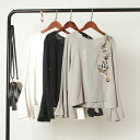 刺繍ベルスリーブブラウス ■ ブラウス シャツ blouse OL オフィス セレブ トップス 通勤 かわいい 大人