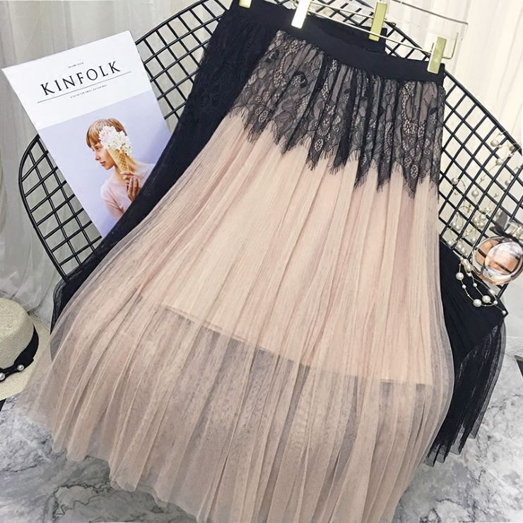 Rakuten - レースチュールスカート ■ スカート すかーと Skirt スカート ミディアム 膝丈 ひざ丈 膝上 ひざ上 膝下 ひざ下