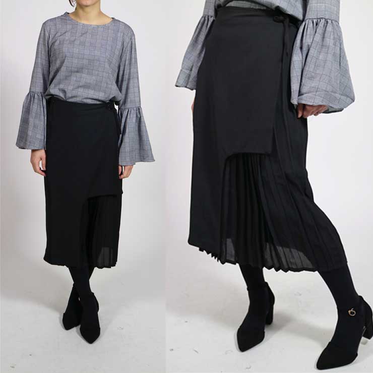Rakuten - シンプルだけど存在感◎　プリーツスカート ■ スカート すかーと Skirt スカート ミディアム 膝丈 ひざ丈 膝上 ひざ上 膝下 ひざ下