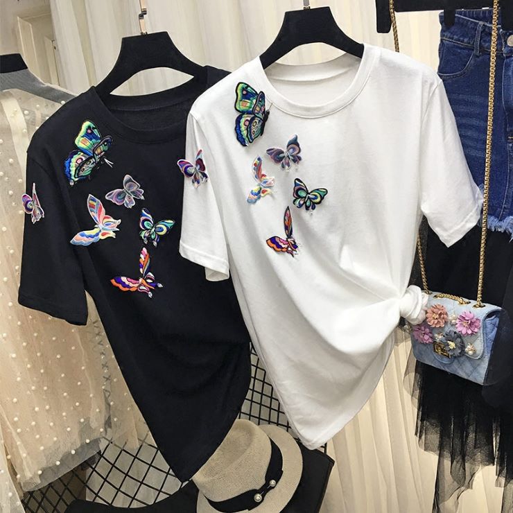 Rakuten - バタフライモチーフカットソー ■ カットソー Tシャツ T-shirt ティシャツ トップス