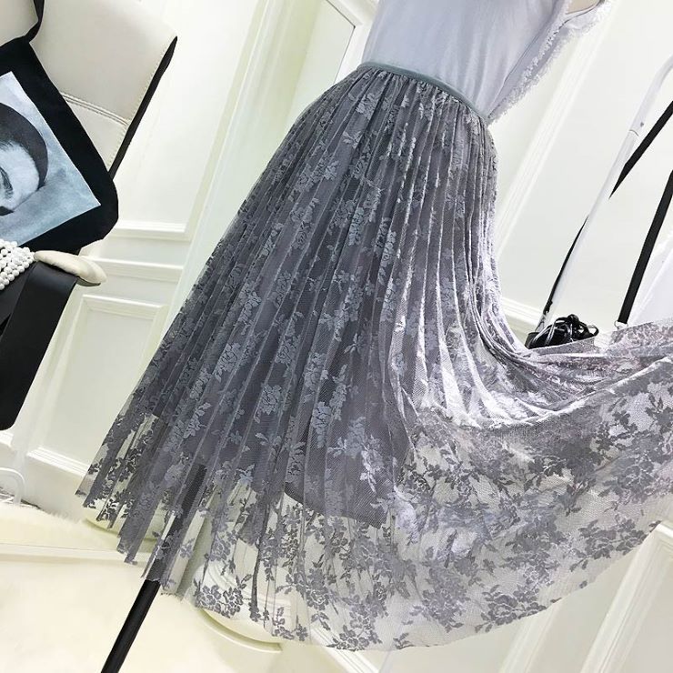 Rakuten - レースプリーツスカート ■ スカート すかーと Skirt スカート ミディアム 膝丈 ひざ丈 膝上 ひざ上 膝下 ひざ下