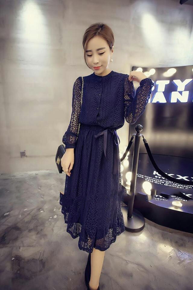 パーティードレス ワンピース 結婚式 ドレス 結婚式 二次会 入園式 卒業式 大人 上品 入学式 OL パーティードレス ドレス フォーマル レディース ミディアム丈 ひざ丈 長袖 レース 秋 冬