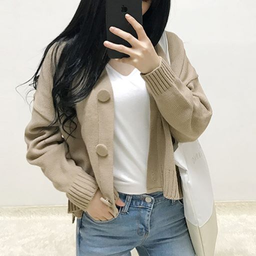 Rakuten - ビックボタンニットカーディガン ■ カーディガン カーデガン カーディガン・ボレロ Cardigan トップス トッパー 羽織り ニット レディース 長袖 秋 冬