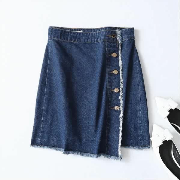 切りっぱなしデニムスカート ■ スカート すかーと Skirt スカート ミディアム 膝丈 ひざ丈 膝上 ひざ上 膝下 ひざ下 レディース ショート丈 春 夏 秋 冬