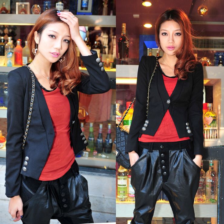 其它 - ショート丈ノーカラージャケット ■ ジャケット レディース