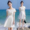 デコルテオープンチュニック ■ チュニック トップス シャツ チュニックワンピース ブラウス Tunic レディース 半袖 春 夏 秋 冬(4)