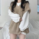 ドロップショルダーニットベスト ■ ニット Knit トップス セーター Sweater レディース 春 夏 秋 冬