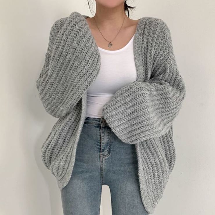 ボリュームスリーブニットカーディガン ■ カーディガン カーデガン カーディガン・ボレロ Cardigan トップス トッパー 羽織り ニット レディース 春 夏 秋 冬