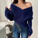カシュクールオフショルニット ■ レディース 春 夏 秋 冬