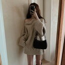 ケーブル編みドロップショルダーニット ■ レディース 春 夏 秋 冬