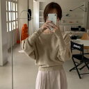 ワンショルダードルマンスリーブニット ■ ニット Knit トップス セーター Sweater レディース 春 夏 秋 冬