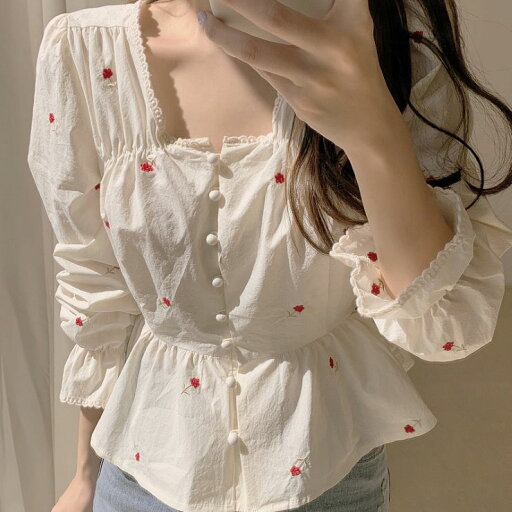 刺繍フリルブラウス ■ ブラウス シャツ ブラウス セレブ オフィス blouse OL 通勤 トップス かわいい 大人 刺繍フリルブラウス ■ ブラウス シャツ ブラウス セレブ オフィス blouse OL 通勤 トップス かわいい 大人