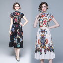 半袖花柄プリーツスカートセット ■ ニット Knit トップス セーター Sweater