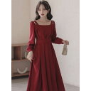 スクエアネックタイベルトワンピース ■ ワンピース 結婚式 ドレス 結婚式 二次会 入園式 卒業式 大人 上品 入学式 OL レディース 春 夏 秋 冬