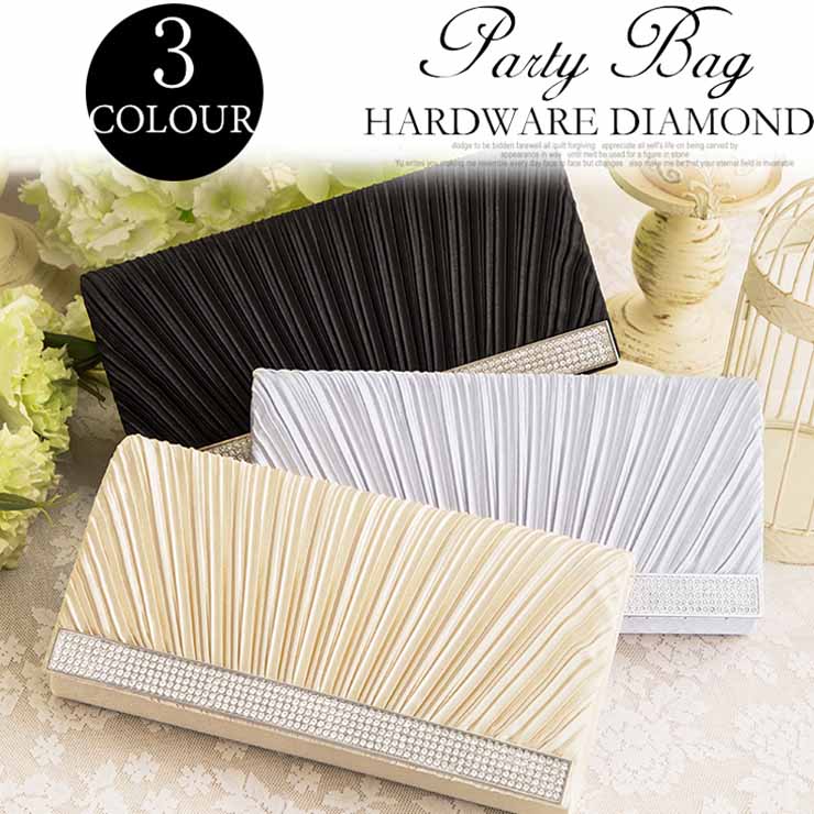 プリーツ×ラインストーンクラッチバッグ ■ パーティーバッグ クラッチバッグ バッグ Bag ショルダーバッグ パーティバッグ クラッチバッグ 結婚式 二次会 2次会 パーティー レディース レデイス 春夏秋冬 おしゃれ かわいい 大人 パーティードレス ドレス フォーマル