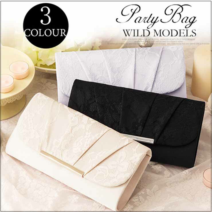 レース×プリーツクラッチバッグ ■ パーティーバッグ クラッチバッグ バッグ Bag ショルダーバッグ パーティバッグ クラッチバッグ 結婚式 二次会 2次会 パーティー レディース レデイス 女性用 春夏秋冬 おしゃれ かわいい 大人 パーティードレス ドレス フォーマル