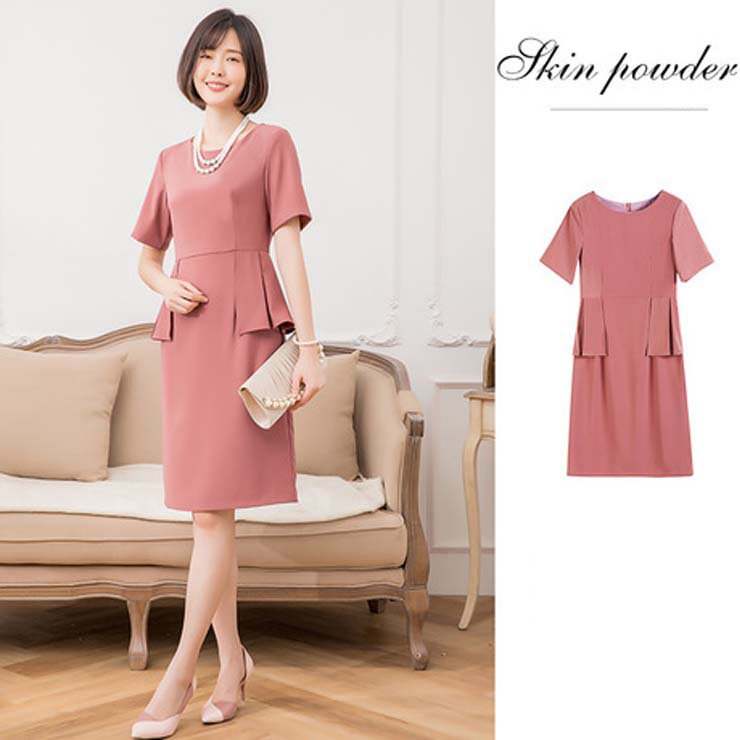 タックデザインミドルドレス ■ パーティードレス 結婚式 フォーマル ワンピース フォーマル 卒業式 入学式 二次会 披露宴 発表会 大人 20代 30代 40代 レディース 春 夏 秋 冬