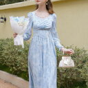 花柄フェミニンワンピース ■ ワンピース 結婚式 ワンピ 二次会 入学式 入園式 卒業式 大人 上品 OL レディース ロング丈 長袖 花柄 秋 冬