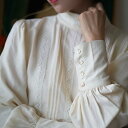 クラシックフェミニンブラウス ■ ブラウス シャツ blouse OL オフィス セレブ トップス 通勤 かわいい 大人 レディース 長袖 デニム 無地 刺繍 ...