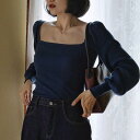 スクエアカットクラシカルニット ■ ニット Knit トップス セーター Sweater レディース 長袖 秋 冬