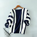 ボーダー×ストライプの爽やかブラウス ■ シャツ ブラウス トップス 無地 セレブ オフィス blouse OL 通勤 かわいい 大人 レディース レデイス 春...