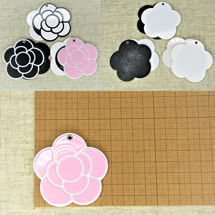 【売り切り】スライドミラー 可愛い花デザイン 薔薇 鏡 DIY ハンドメイド 素材 デ...