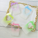 アクリル板 携帯 ネームタグ 推し活 可愛い デザイン アクリル プラスチック グラデーション ハート 萌え 推しカラー フレーム 枠 スマホ オタ活