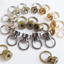 トチカン ネジ式 丸カン 付き 8mm 2セット ドロップハンドル 留め具 金具 スマホ ケース アクセサリー パーツ キーホルダー ゴール ドシルバー 金古美...