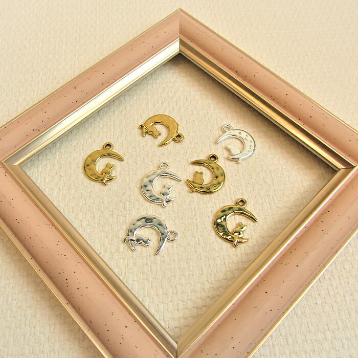 猫チャーム 猫モチーフ アクセサリー パーツ デコ キャット ピアス イヤリング ハンドメイド 資材 cat ..