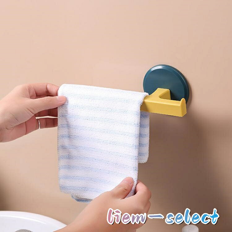 liemセレクトのタオルハンガー タオル掛け L字型 粘着テープ式 バス用品 洗面所 生活雑貨 日用品 お風呂 キッチン 台所 トイレ シンプル おしゃれ ホワイト 白｜アングル2