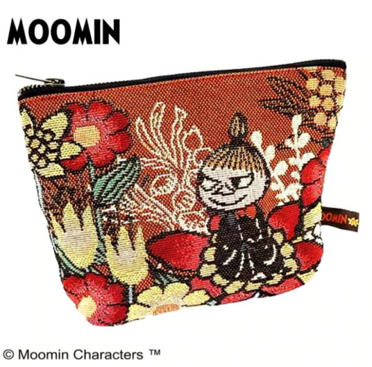 リトルミイ〈花と一緒に〉ゴブラン織りポーチ ムーミン ミイ キャラクター MOOMIN 北欧 高級感 女の子　小 マチ付き　小物入れポーチ　化粧ポーチ　ポーチ 小物入れ ミニ財布 ミニ財布レディース　ケース　小銭入　ティッシュ　ハンカチ　タオル　メイク