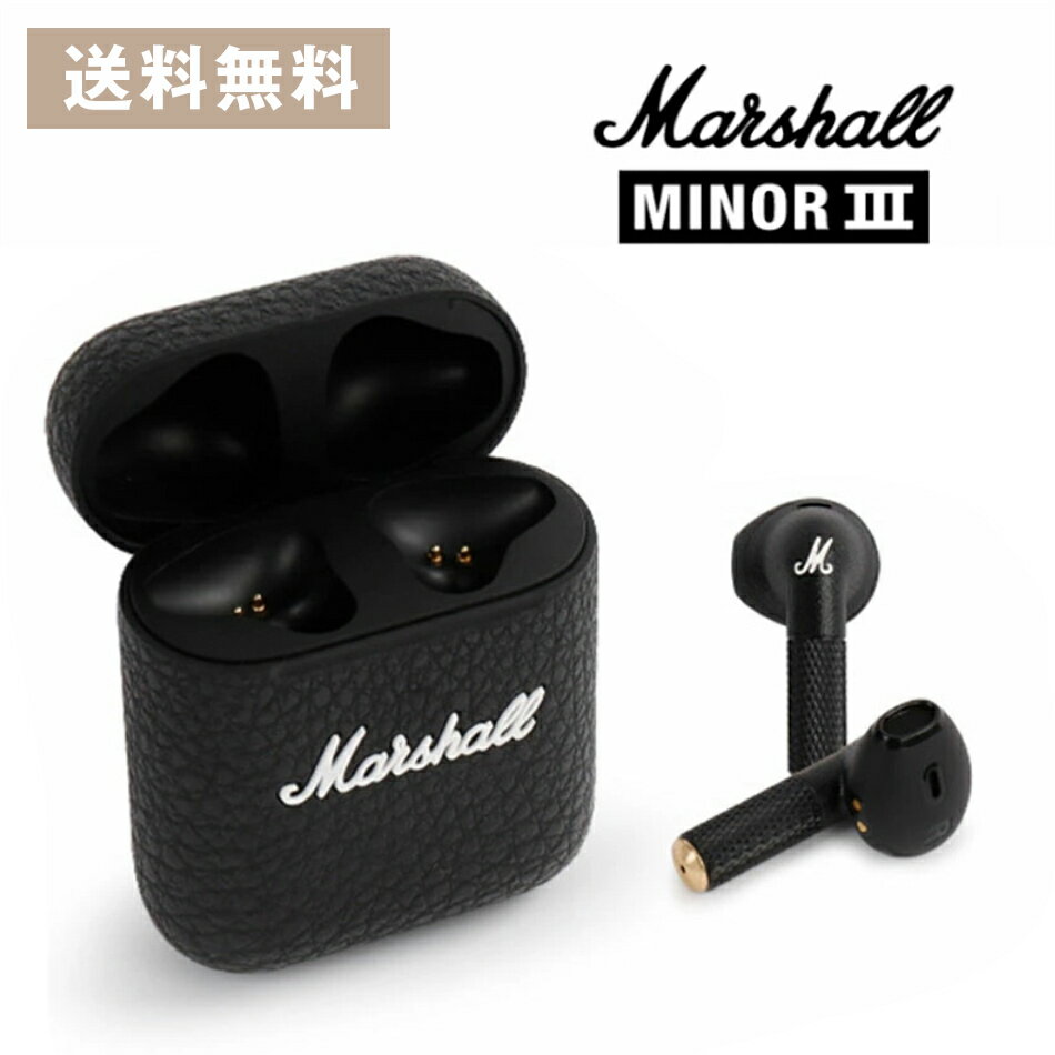 【Marshall/マーシャル】 ワイヤレス イヤホン Minor III ブラック ワイヤレスBluetoothヘッドセット スポーツヘッドホン