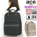 エース ジーン ビジネスリュック レディース ace.GENE 正規品 リモフィス 女性 ビジネス ビジネスバッグ リュック リュックサック 通勤 撥水 きれいめ 通勤用 仕事用 黒 バッグ A4 B4 17L かばん 出張 旅行 タウンユース 15.6インチ PC対応 PC収納 10313