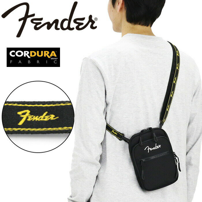 フェンダー ショルダーバッグ Fender メンズ 男 ミニ ショルダー ポーチ 斜め掛け 肩掛け かばん バッグ シンプル カジュアル ロゴ サブバッグ コンパクト 小さめ ミニバッグ 大人 メンズ 男性 かっこいい ブラック 黒 おでかけ 散歩 950-6060 1