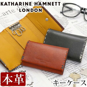 キーケース KATHARINE HAMNETT LONDON キャサリンハムネット ロンドン 鍵 キー ビジネス ビジカジ 黒 仕事 通勤 シンプル キーホルダー マルチケース カードポケット パスケース 定期 ICカード かっこいい ギフト プレゼント 490-58701 【CPT】