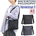 ショルダーバッグ レディース MACKINTOSH PHILOSOPHY マッキントッシュ フィロソフィー ハービストン2 女性 正規品 斜め掛け ショルダー スクエア型 バッグ かばん 小さめ 薄型 スリム スポーティー 婦人 きれいめ 肩掛け 斜めがけバッグ お出かけ 散策 旅行 A5 4L 17663