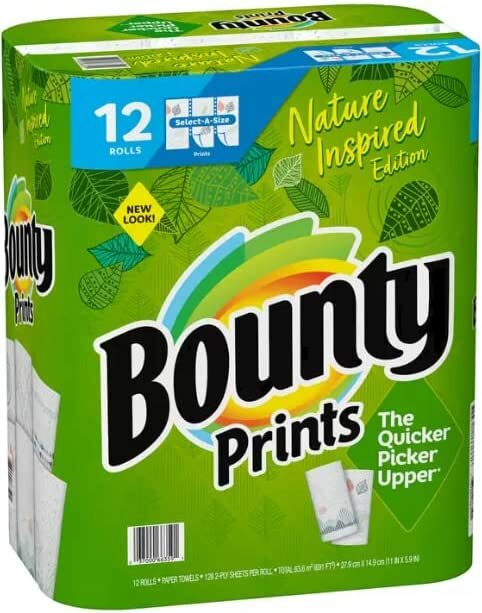 コストコ バウンティ ペーパータオル プリント 128 カット X 12 ロール Costco Bounty ロールタオル 厚い 強い 高吸水 切れ目