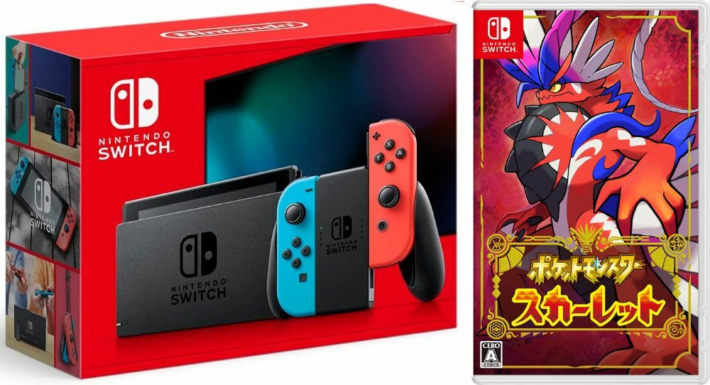 【無料ラッピング対応】Nintendo Switch Joy-Con(L)/(R) ネオン+ ポケットモンスター スカーレット -Switch（ソフト）任天堂スイッチ 本体クリスマスクリスマスラッピングお誕生日スーパーセールお正月ブラックフライデー