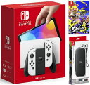 楽天TOWA【無料ラッピング対応】Nintendo Switch（有機ELモデル） Joy-Con（L）/（R） ホワイト+ スプラトゥーン3 -Switch（ソフト）+ キャリングケース任天堂スイッチ 本体クリスマスクリスマスラッピングお誕生日ブラックフライデー