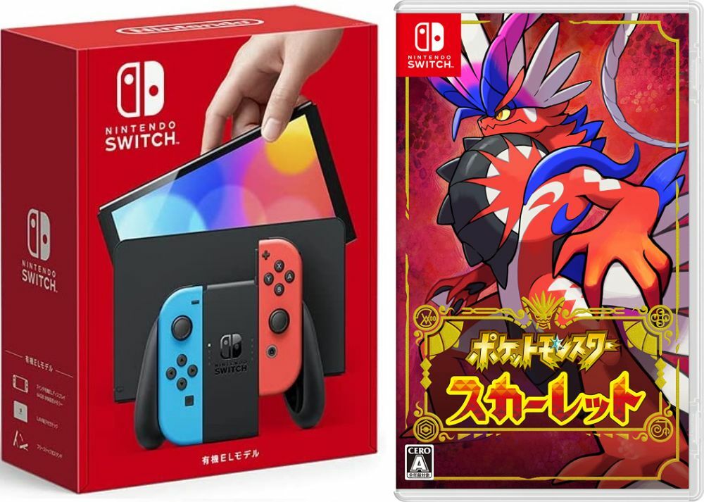 【無料ラッピング対応】Nintendo Switch(有機ELモデル) Joy-Con(L)/(R) ネオン+ ポケットモンスター スカーレット -S…