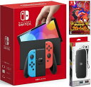 楽天TOWA【無料ラッピング対応】Nintendo Switch（有機ELモデル） Joy-Con（L）/（R） ネオン+ ポケットモンスター スカーレット -Switch（ソフト）+ キャリングケース任天堂スイッチ 本体クリスマスクリスマスラッピングお誕生日ブラックフライデー