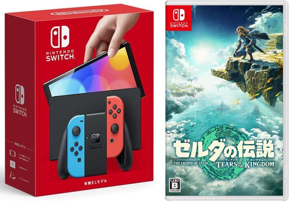 【無料ラッピング対応】Nintendo Switch(有機ELモデル) Joy-Con(L)/(R) ネオン+ ゼルダの伝説　ティアーズ オブ ザ キングダム -Switch任天堂スイッチ 本体クリスマスクリスマスラッピングお誕生日