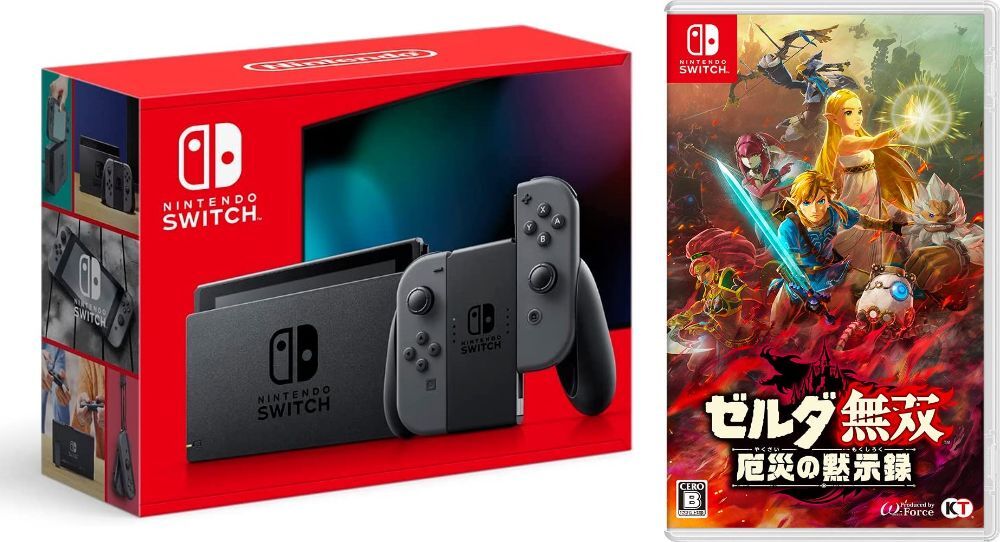 【無料ラッピング対応】Nintendo Switch 本体 ニンテンドースイッチ グレー +ゼルダ無双 厄災の黙示録